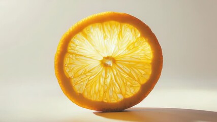 Aufkleber - A slice of orange sits on a table