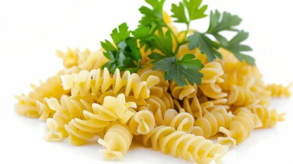 Aufkleber - Freshly cooked pasta served with a sprig of green parsley