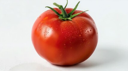 Poster - Fresh tomato with water droplets glistening on its surface