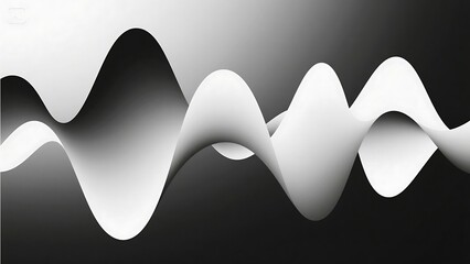 Fototapete - A mesmerizing grayscale abstract wave gracefully undulates against a gradient background, creating a modern and elegant visual experience