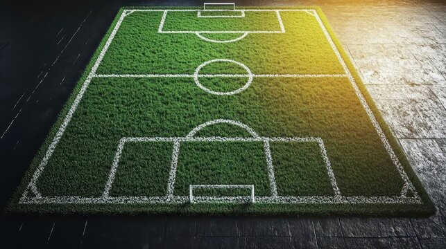 Soccer Field: Turf, Lines, Goal