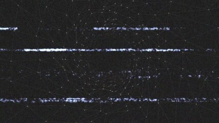 Poster - On start glitch pattern flickering and shifting white gray noise bands over mesh representing error