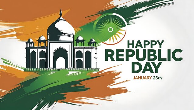 Indian republic day background Indian republic day in flat design
