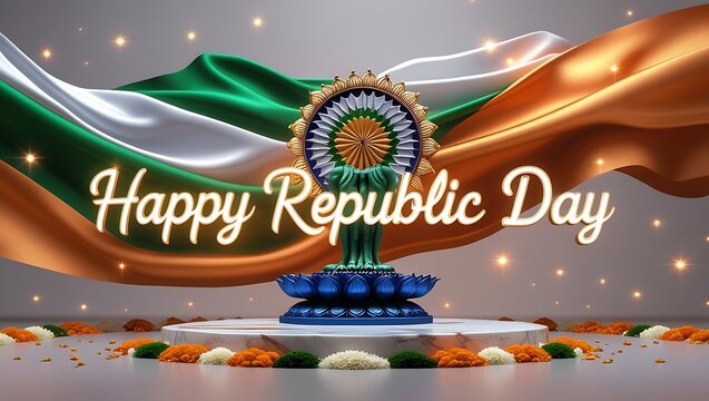 Indian republic day background Indian republic day in flat design