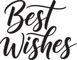 Fototapete - Vector art of best wishes handwritten calligraphy text isolated on white