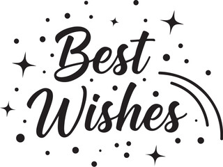 Fototapete - Vector art of best wishes with sparkles handwritten calligraphy text