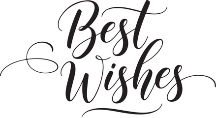 Fototapete - Vector art of elegant black calligraphy best wishes text isolated on white