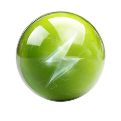 Poster - Green Energy Icon Sphere Isolated on White Background Symbolizing Eco-Friendly Power and Sustainability Concept