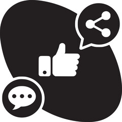 Poster - Social media engagement like share comment icon vector for marketing and communication design needs
