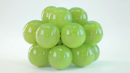 Poster - Fresh green grapes piled high on top of each other, perfect for snacking or serving as a centerpiece