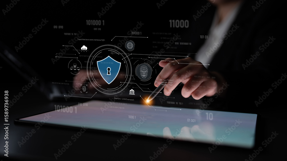 Cyber security interface with biometric and AI-powered protection ...