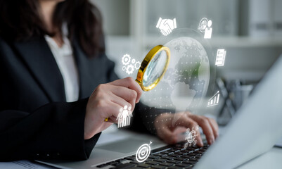 Poster - Global marketing and finance strategy supports business expansion through international planning, digital tools, and cross-border marketing for global success. Latch