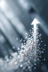 Poster - Abstract depiction of progress shown as an upward pointing arrow