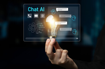 Poster - AI chatbot interface facilitates communication, chatbot, and AI interaction for automated user support and information exchange Latch