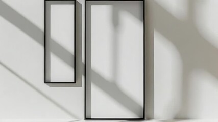 Aufkleber - A mirror sitting on a white wall, providing a reflective surface