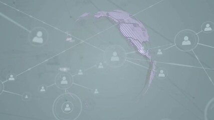 Aufkleber - User node fading, pin highlighting, network forming, globe rotating, showing global connectivity