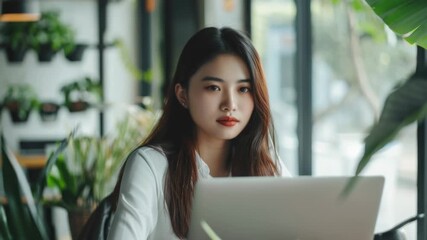 Leinwandbilder - A person sitting in front of a laptop computer, probably working or studying