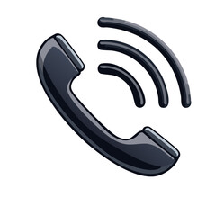 Poster - Retro Telephone Receiver Calling with Communication Signal Indicator Icon