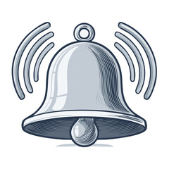 Poster - Ringing Bell Vector Illustration Alert Notification Sound Noise Attention
