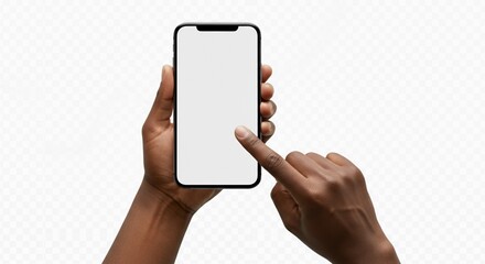Mockup of Smartphone in Hand with Blank Screen – Isolated Device Display Template.