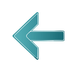 Aufkleber - Teal Gradient Left Arrow Icon Showing Direction Symbol or Navigation Sign
