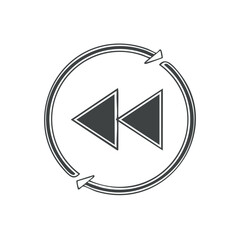 Poster - Rewind Icon Vector Illustration With Circular Arrows Design Elements