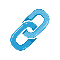 Poster - Stylized Interlocking Blue Chain Links Connection Unity Partnership