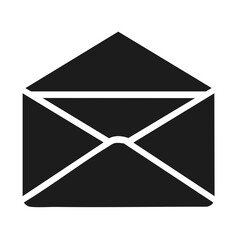 Poster - Black and white illustration of a sealed envelope with sharp edges and a minimalist design