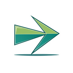 Poster - Forward Progress Symbol Bold Arrow Green Teal Shades Directional Guide Indicator