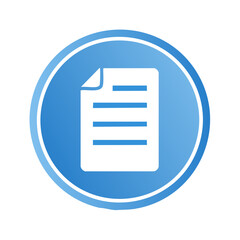 Poster - Blue Document Icon Graphic Design: Modern Paper Sheet with Lines and Folded Corner