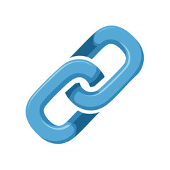 Poster - Interlocked Blue Chains Depicting Connection Network and Security Symbol