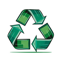 Poster - Stylized Green Arrows Forming a Recycling Symbol for Eco-Conscious Designs