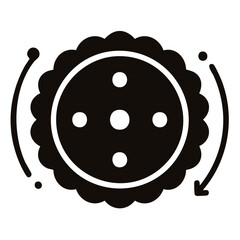 Poster - Black and White Icon Illustration of Gear Rotation with Arrows