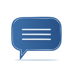 Poster - Dark Blue Cartoon Chat Bubble With Three Lines Symbolizing Text Message
