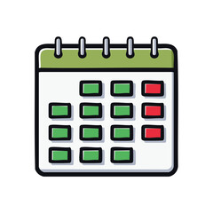 Poster - Illustration of a calendar with marked days, planning schedule appointments and events