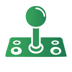 Poster - Green Arcade Joystick Video Game Controller Graphic Icon Retro Gaming Interface