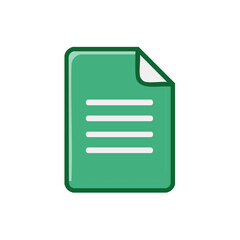 Poster - Teal document icon with lines symbolizes information or a file, simple graphic