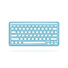 Leinwandbilder - Vector Illustration of a Blue Computer Keyboard with Keys, Peripherals and Tech