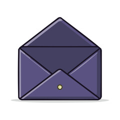 Poster - Open purple envelope for messages, mails and letters: Invitation, correspondence and communication concept