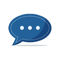 Poster - Cartoon Speech Bubble Icon with Three Dots for Thought, Dialogue, and Communication
