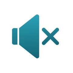 Poster - Audio muted signal with speaker icon crossed symbol audio silent no sound