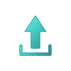 Aufkleber - Graphical Teal Upload Symbol for Digital Interface with Upward Arrow