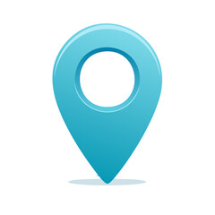 Poster - Vector location pinpoint - isolated blue map pointer icon denoting position in navigation