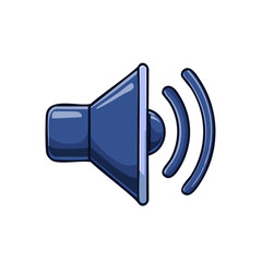 Poster - Cartoon Loudspeaker Icon with Sound Waves Digital Illustration on White