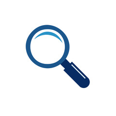 Poster - Blue Magnifying Glass Icon Illustration Showing Exploration and Discovery