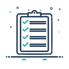 Poster - Completed Task List on Clipboard with Check Marks for Work and Goals