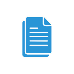 Poster - Blue Paper Stack with Text Lines Document and Information Records Business Data