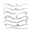 © lilyax - Vector swirl lines. Swash and flourish underlines. Hand drawn swish and swooshes. Calligraphic elegant vintage curved squiggles. Doodle fancy dividers.calligraphy, curve, art, illustration, shape,