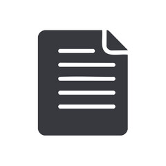 Poster - File document icon with folded corner and lines representing text or information