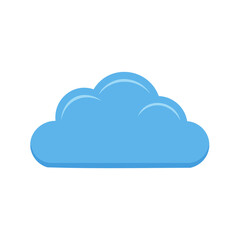 Poster - Single Light Blue Cloud with Soft Edges Cartoon Illustration in Vector Format